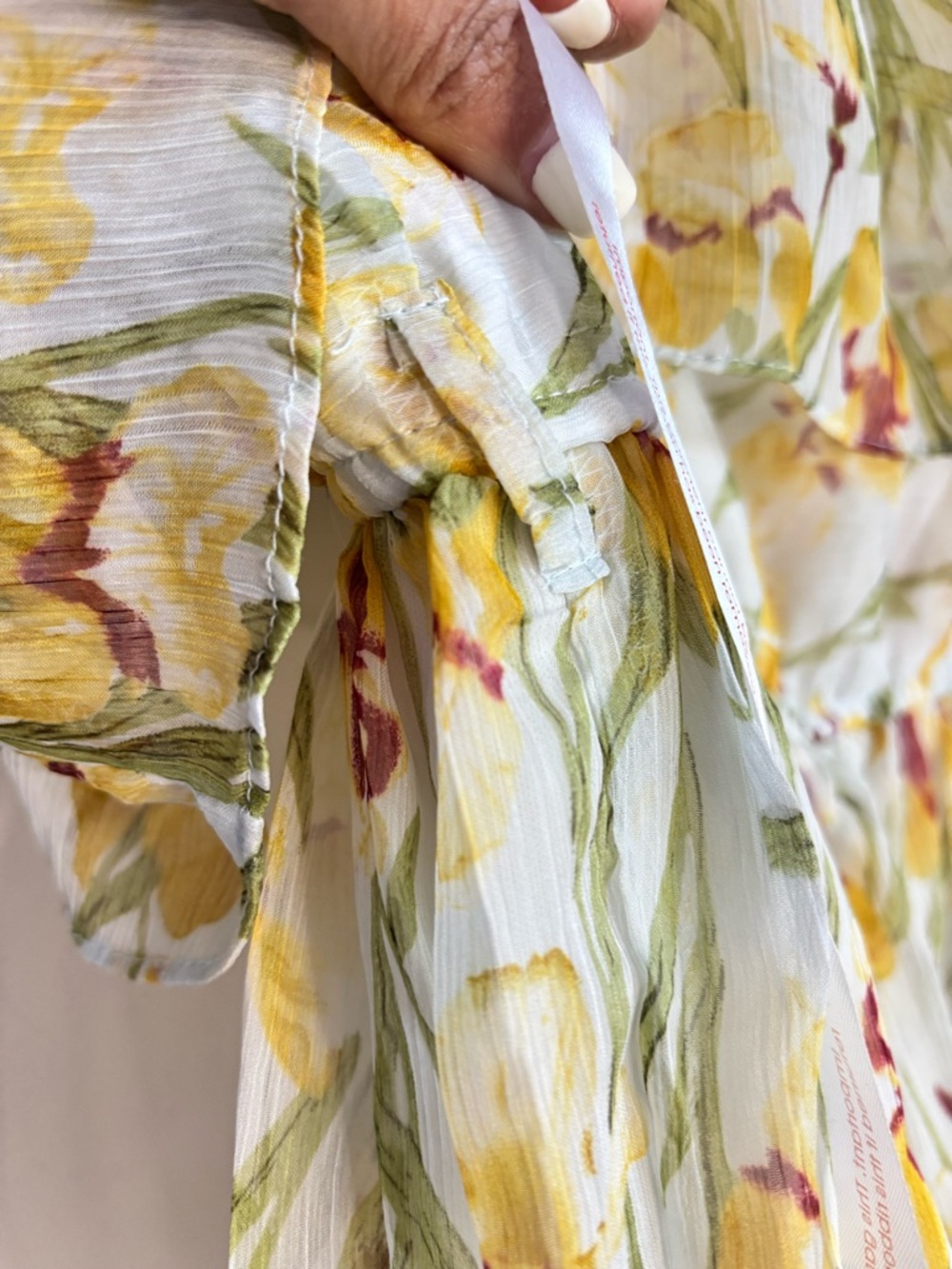 Missguided Yellow Floral High-Low Off-Shoulder Tiered Dress - Picture 4 of 6